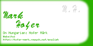 mark hofer business card