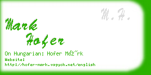 mark hofer business card